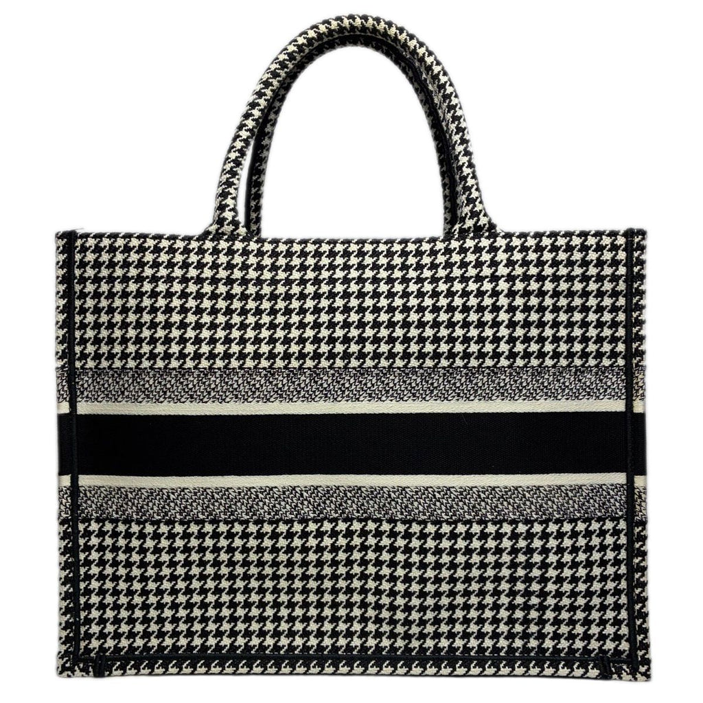 Dior Book Tote Houndstooth Black White — view 2