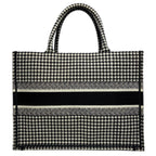 Dior Book Tote Houndstooth Black White — view 2