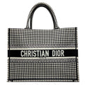 Dior Book Tote Houndstooth Black White