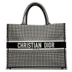 Dior Book Tote Houndstooth Black White