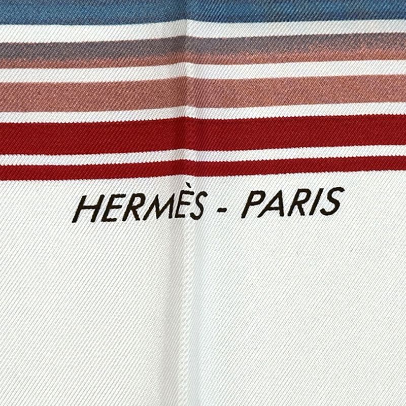 Hermes Scarf Carre 90 Faubourg Express Silk White Rainbow Large — view 3