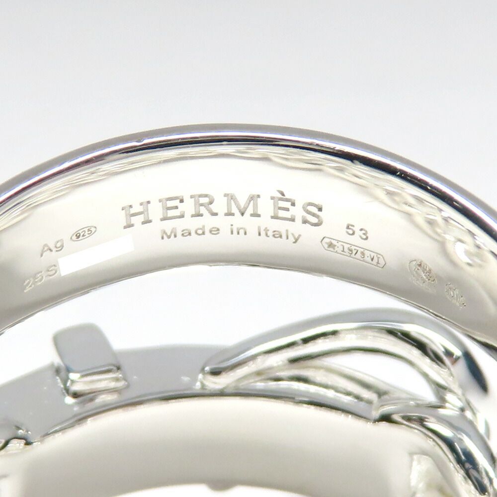 Hermes Ring Boucle Series Inflexible 53 Silver — view 8
