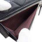 Chanel Wallet Trifold Quilted Lambskin Black Silver Adult Logo — view 8