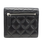 Chanel Wallet Trifold Quilted Lambskin Black Silver Adult Logo — view 2