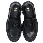 Louis Vuitton Baroque Line LV Logo Buckle Leather Davi Shoes Loafers — view 4