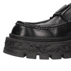 Louis Vuitton Baroque Line LV Logo Buckle Leather Davi Shoes Loafers — view 5