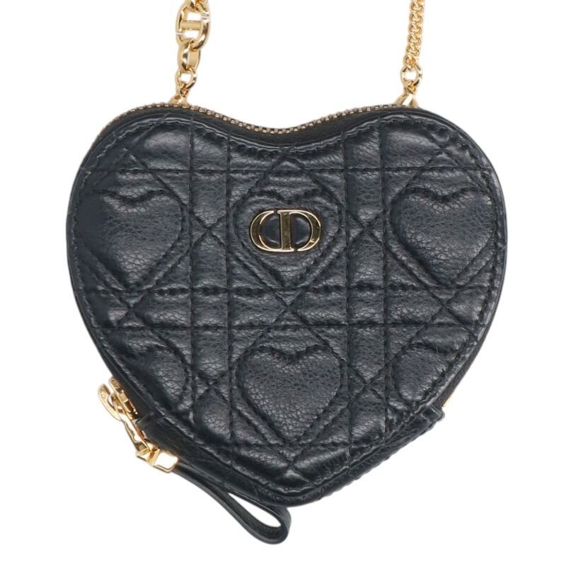 Dior Caro Heart Leather Chain Pouch