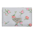 Prada Flower Print Triangle Logo Card Case