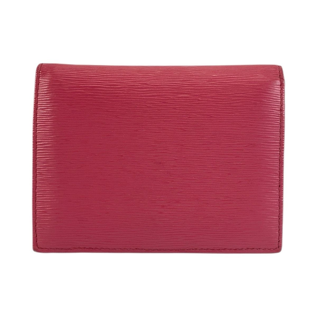 Prada Saffiano Logo Pink Gold Leather Fold Wallet Compact — view 2