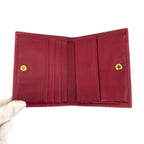 Prada Saffiano Logo Pink Gold Leather Fold Wallet Compact — view 4
