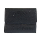 Chanel CC Logo Black Leather Compact Wallet