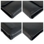 Chanel CC Logo Black Leather Compact Wallet — view 7