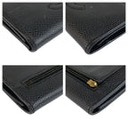 Chanel CC Logo Black Leather Compact Wallet — view 8