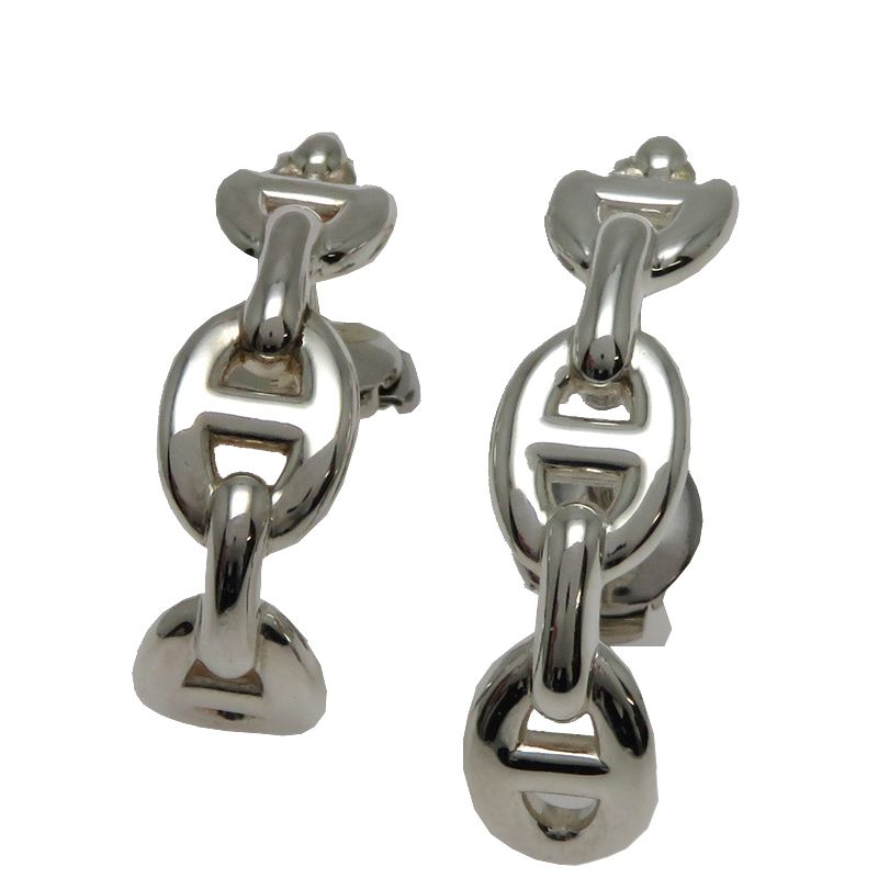 Hermes Earrings Silver