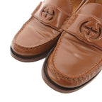 Gucci Loafers Shoes Interlocking Leather 37 Brown — view 3