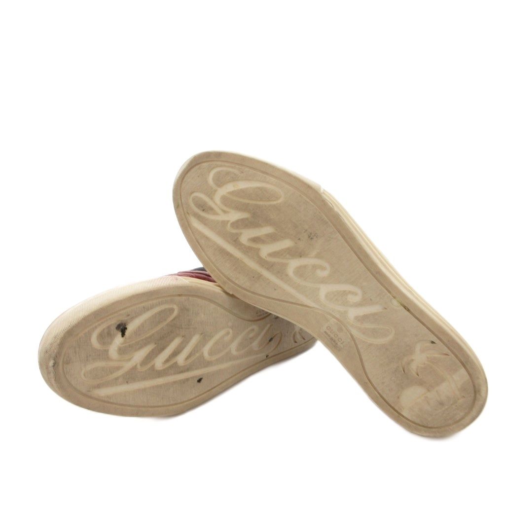 Gucci Slip on Shoes Leather GG Pattern Side Gore 37 Red — view 6