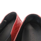 Gucci Slip on Shoes Leather GG Pattern Side Gore 37 Red — view 5