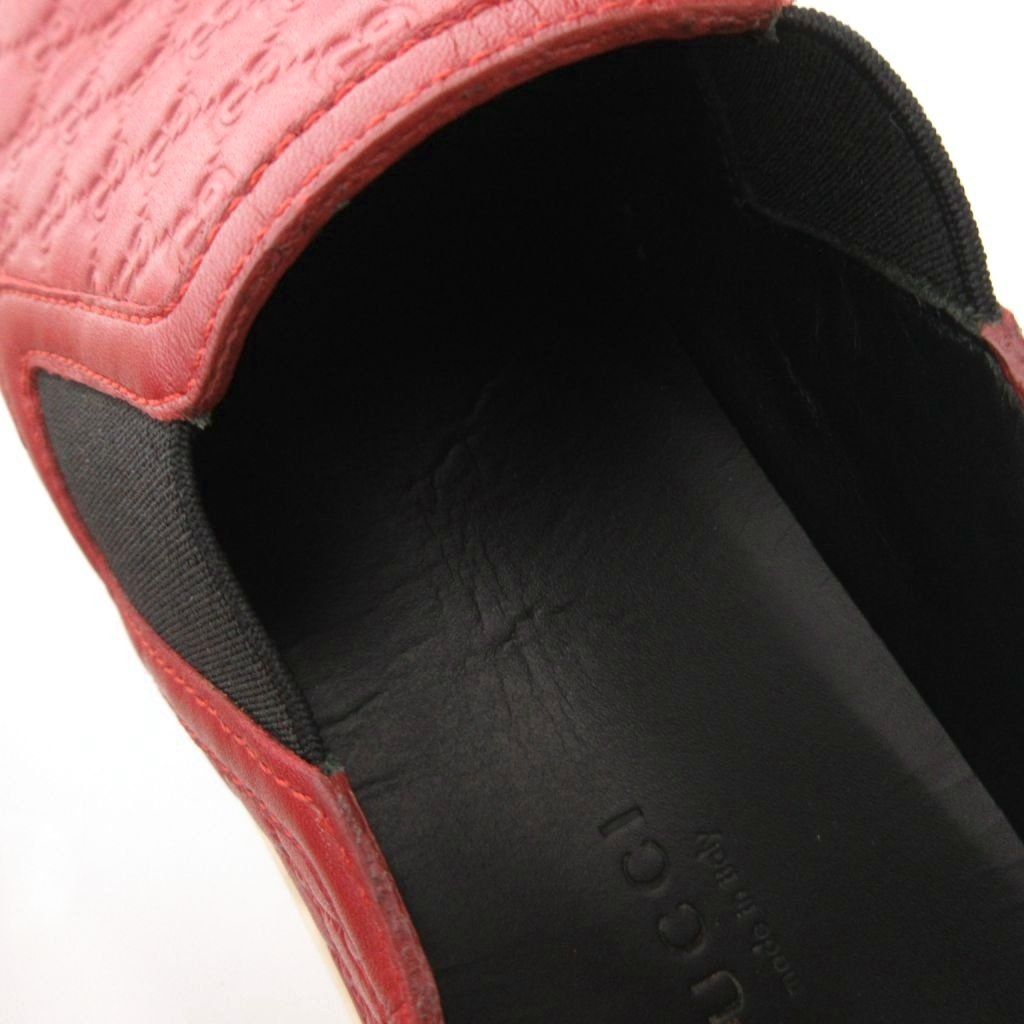 Gucci Slip on Shoes Leather GG Pattern Side Gore 37 Red — view 8