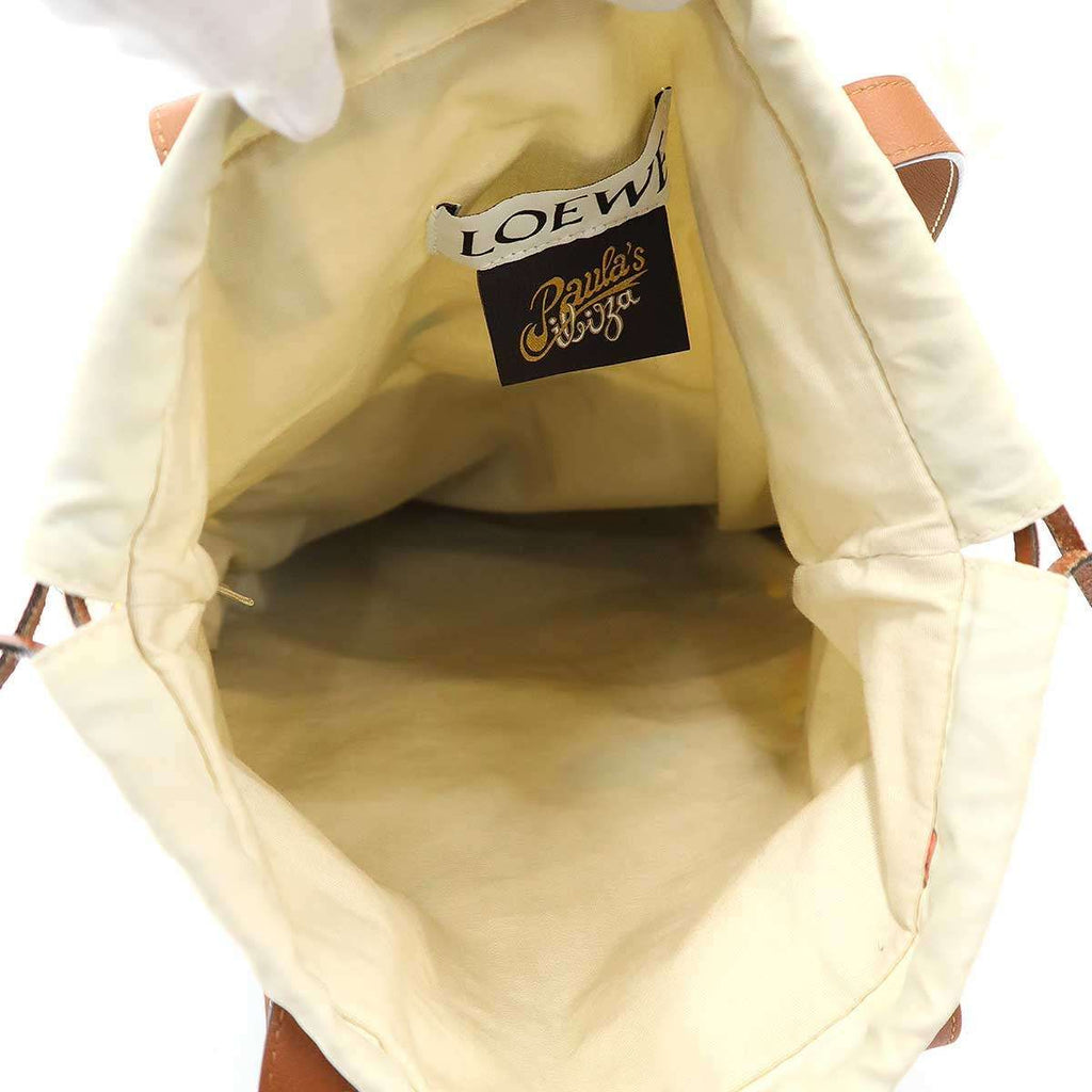 Loewe Paula's Ibiza Anagram Bird Print Nylon Tote Ivory Black — view 6