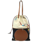 Loewe Paula's Ibiza Anagram Bird Print Nylon Tote Ivory Black
