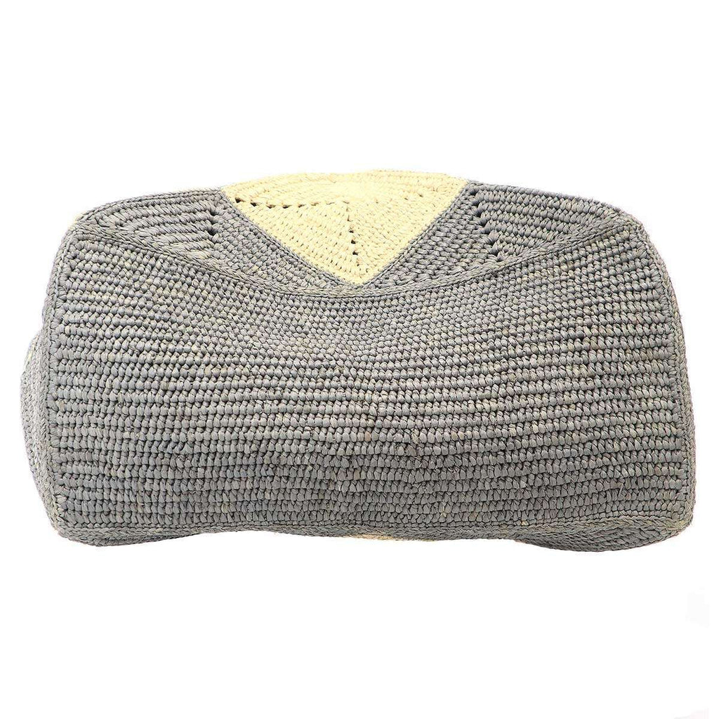 Loewe Puzzle Tote XL Daiamond Fold Raffia Gray Beige — view 4