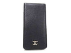 Chanel iPod Case CC Logo Black Caviar Leather Silver