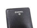 Chanel iPod Case CC Logo Black Caviar Leather Silver — view 4