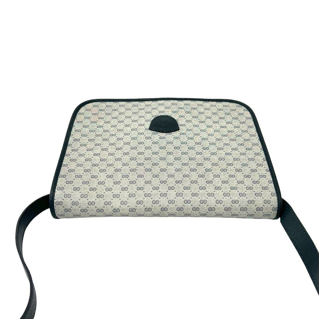 Gucci Vintage Micro GG Logo Leather Shoulder Bag Pochette Navy — view 4