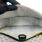 Gucci Vintage Micro GG Logo Leather Shoulder Bag Pochette Navy — view 9