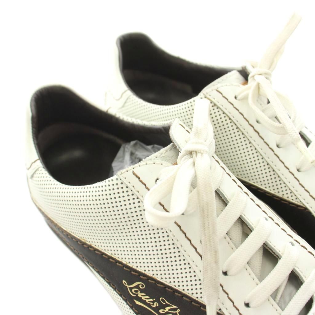 Louis Vuitton Sneakers Low Cut Perforated Leather Mesh 8 White KU — view 7