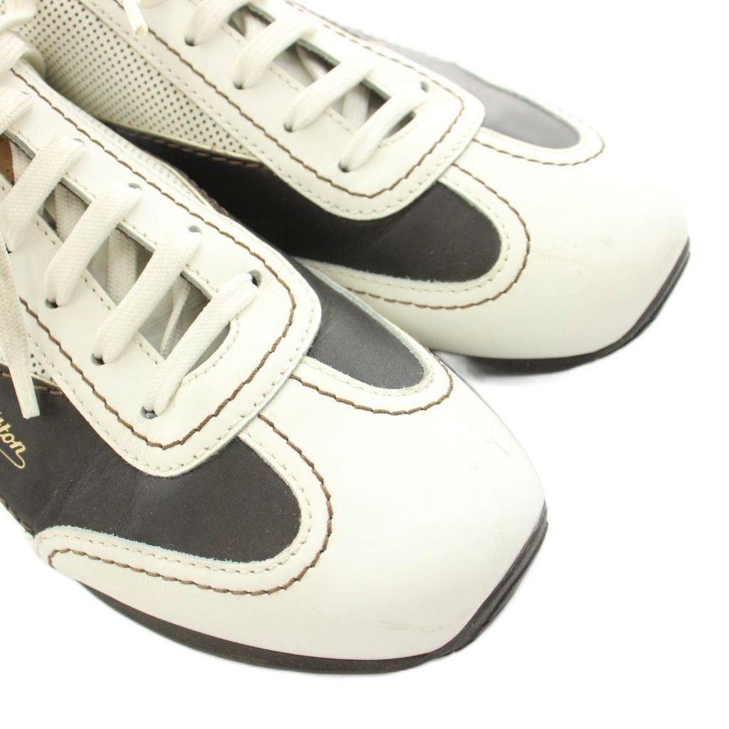 Louis Vuitton Sneakers Low Cut Perforated Leather Mesh 8 White KU — view 6
