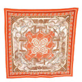 Hermes Carre 55 Apron D'or Yellow Gold Spurs Scarf Bandana Silk All Over