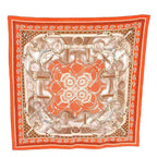 Hermes Carre 55 Apron D'or Yellow Gold Spurs Scarf Bandana Silk All Over