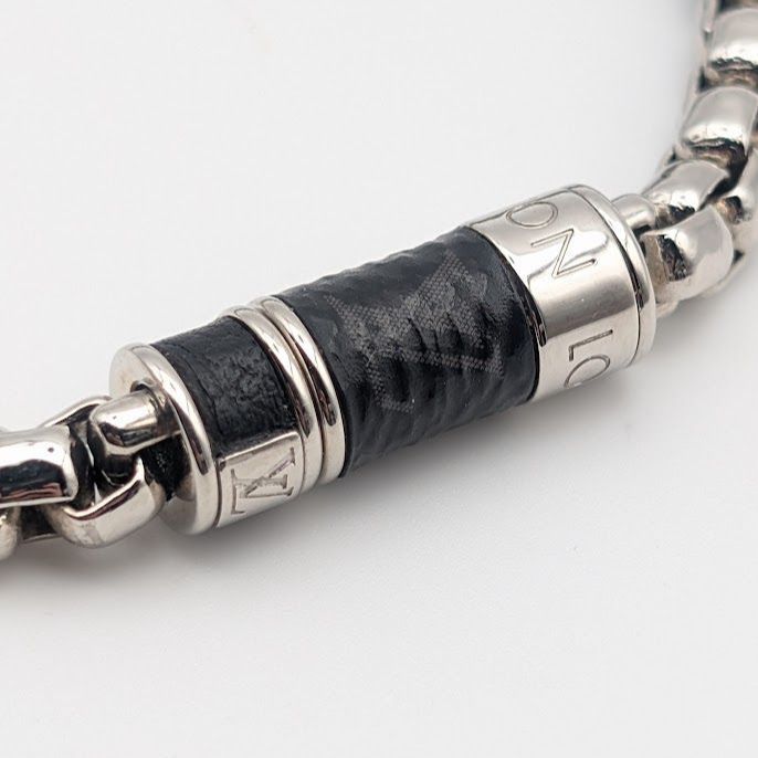 Louis Vuitton Monogram Eclipse Chain Bracelet Silver — view 2