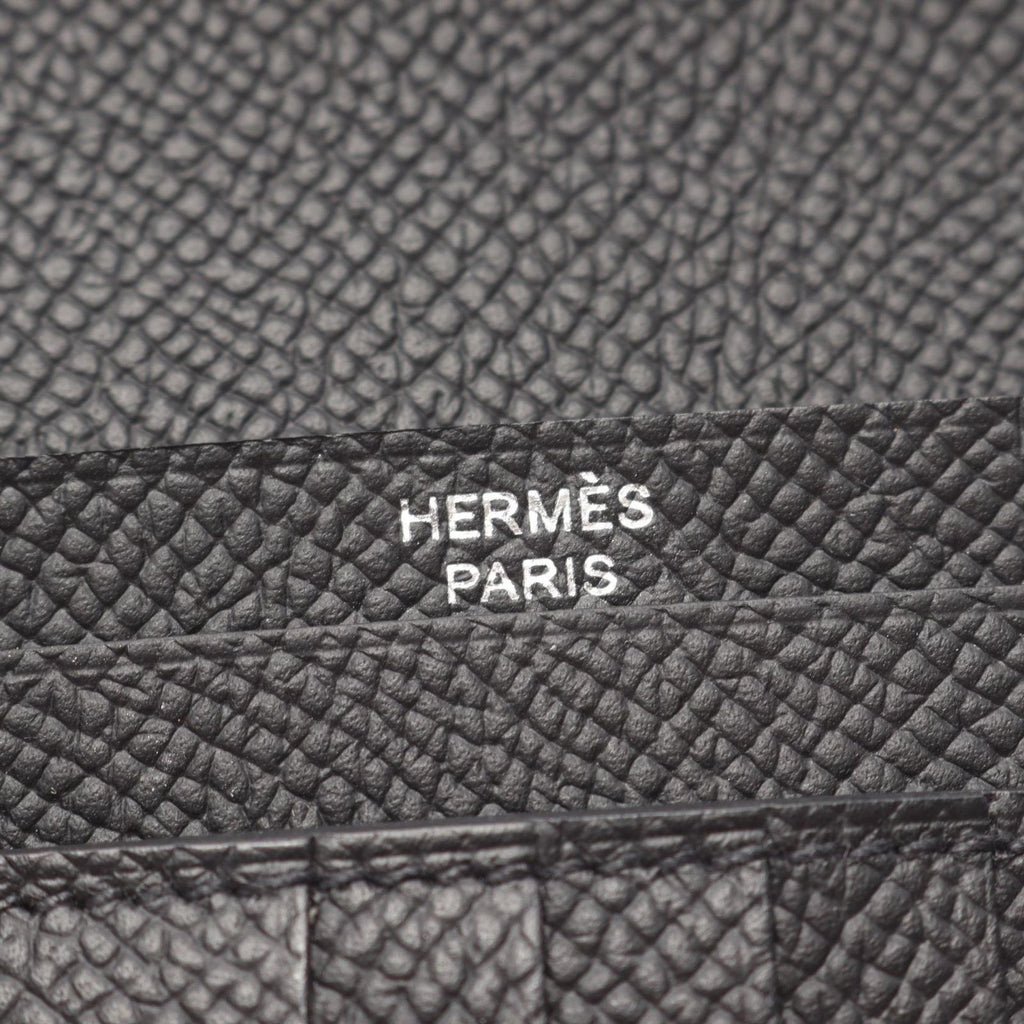 Hermes Bifold Wallet Bearn Compact Black Leather — view 5