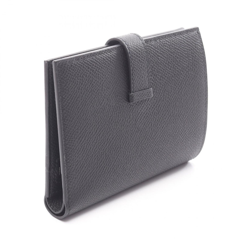 Hermes Bifold Wallet Bearn Compact Black Leather — view 2