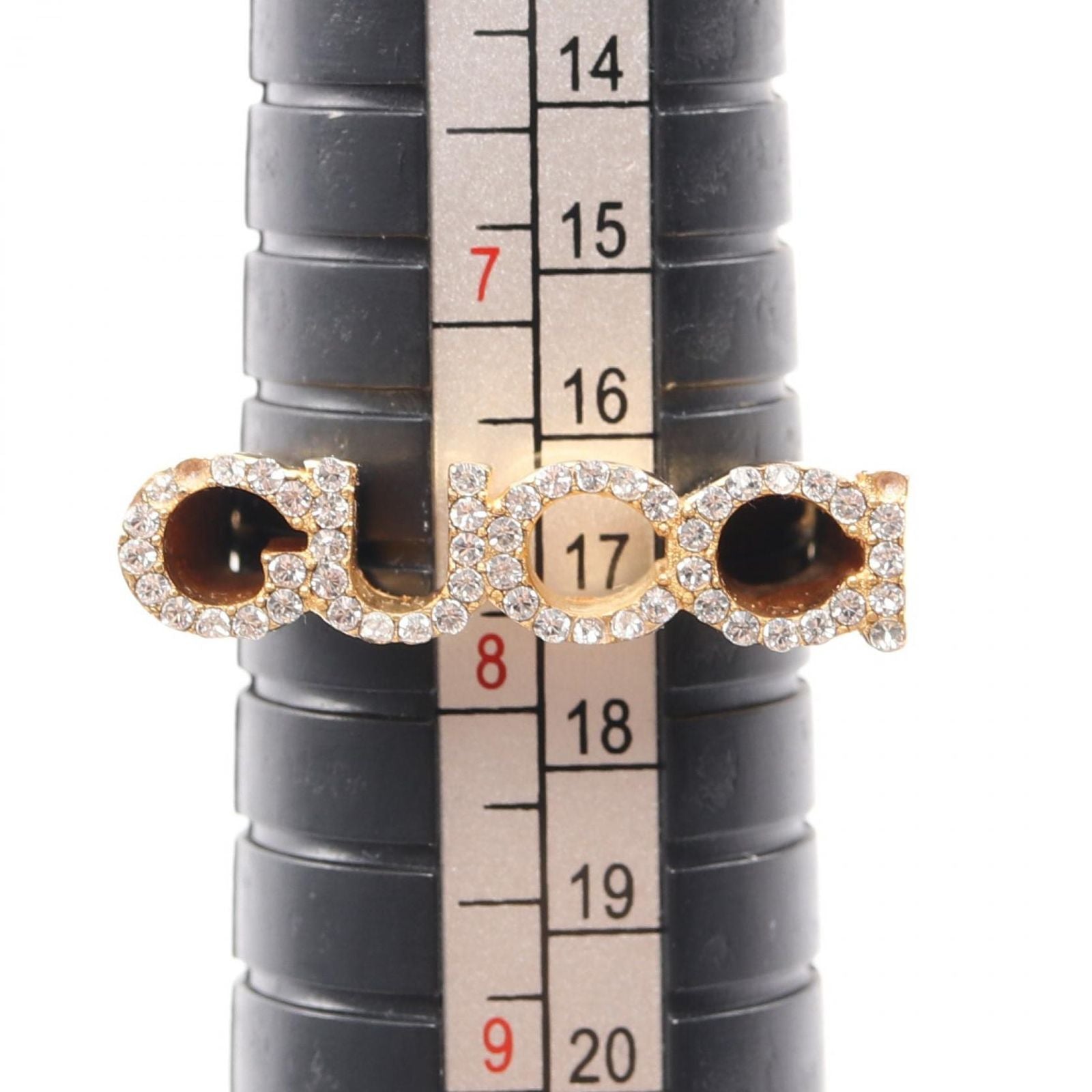 Gucci Ring Logo Rhinestone Gold