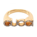 Gucci Ring Logo Rhinestone Gold