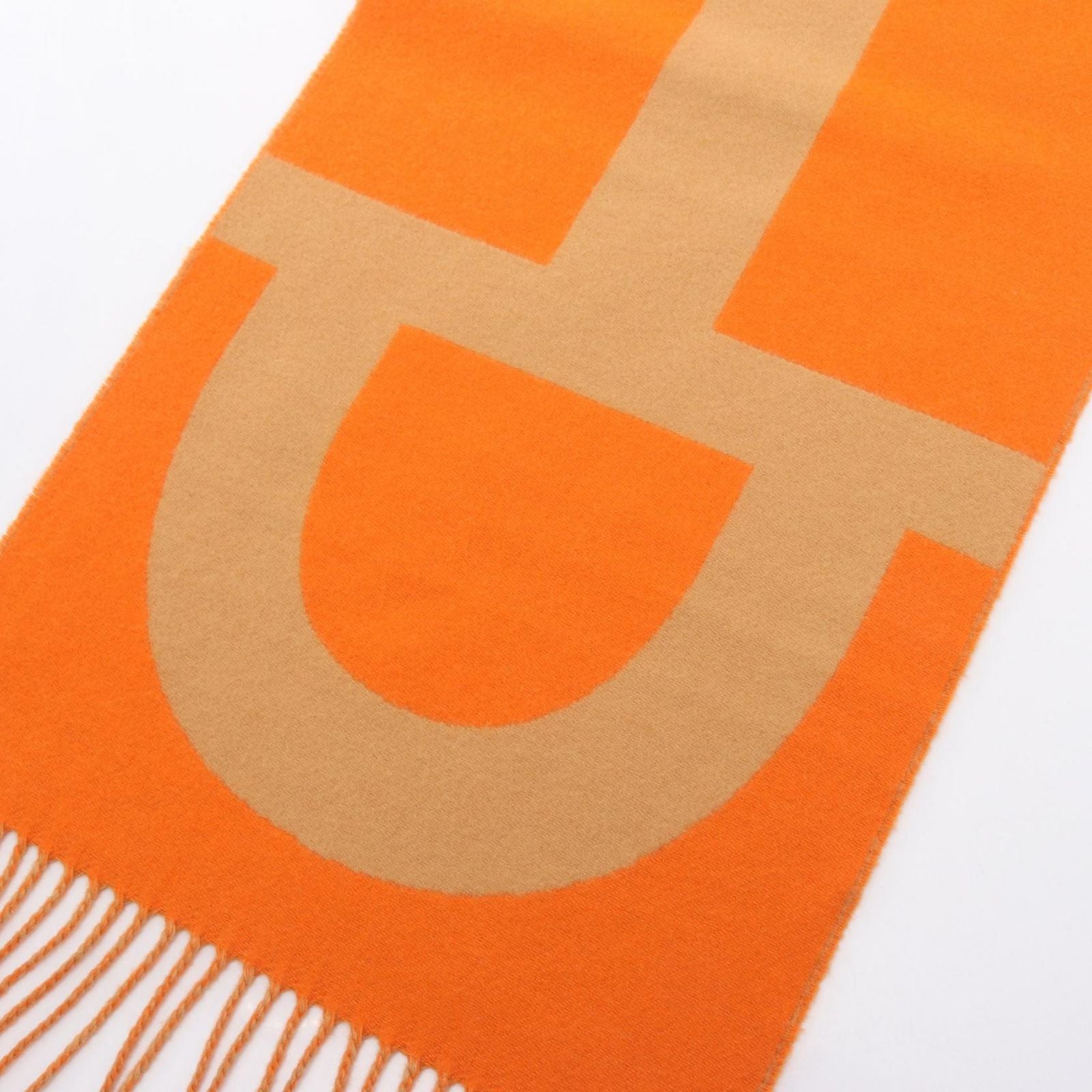 Hermes Scarf Grand Mall Beige Cashmere Orange — view 6