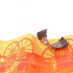 Hermes Scarf Twill Rayons Ribbon Orange Silk — view 6