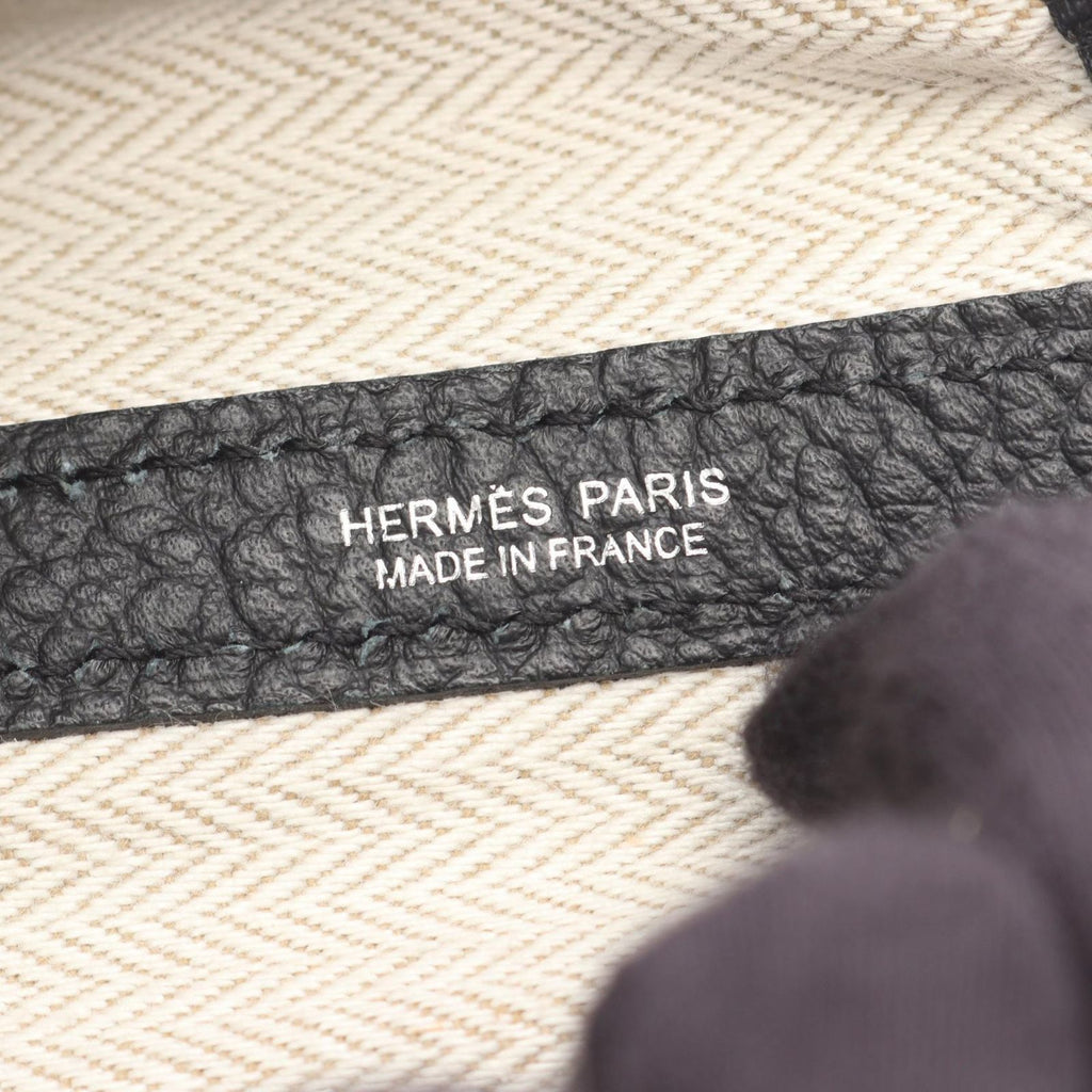 Hermes Tote Garden Party PM Black Leather Calfskin — view 4
