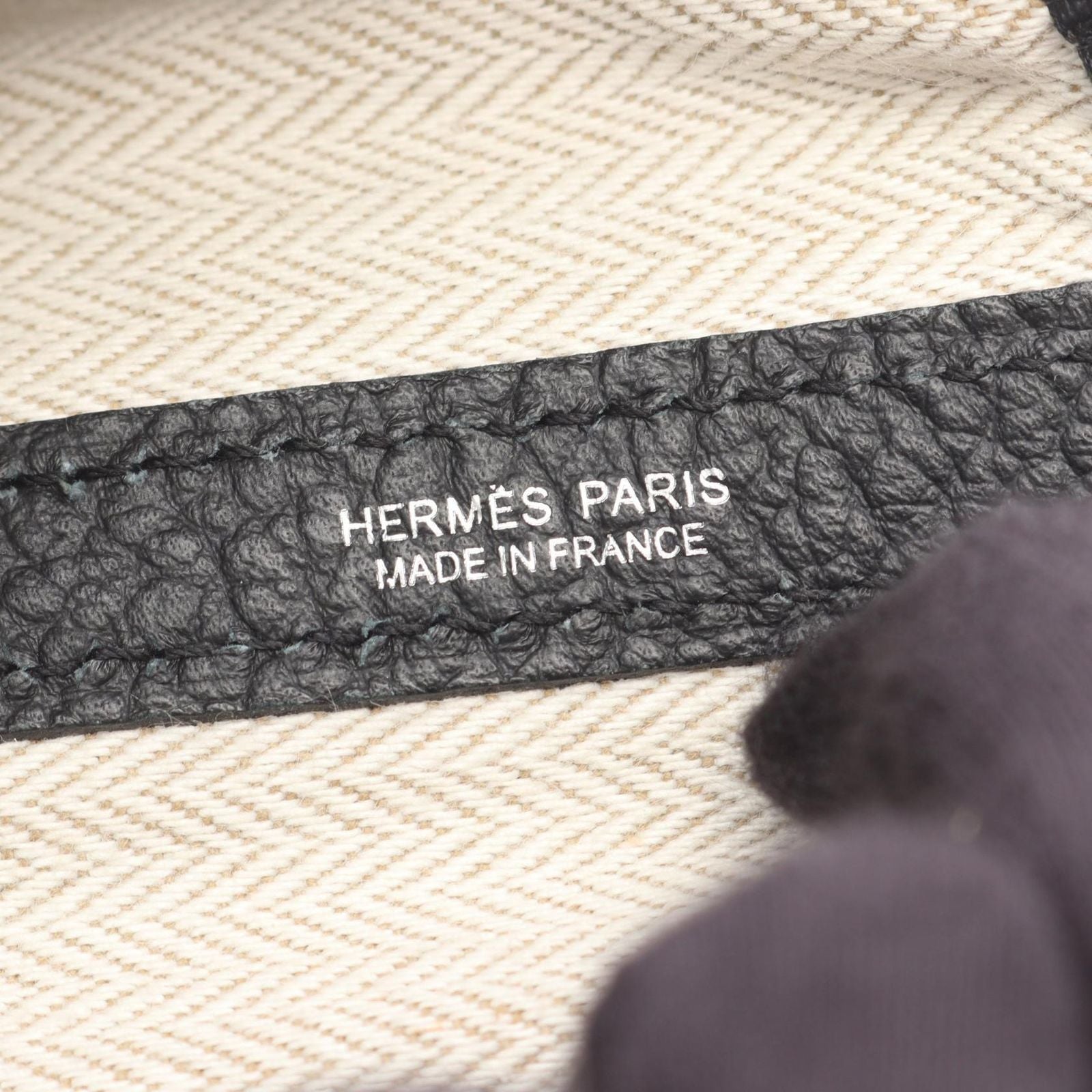 Hermes Tote Garden Party PM Black Leather Calfskin — view 4