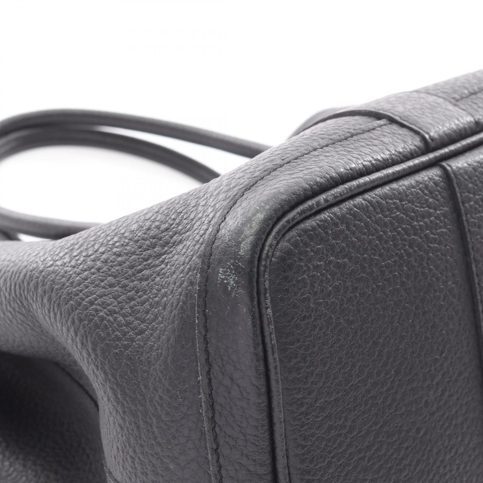 Hermes Tote Garden Party PM Black Leather Calfskin — view 8