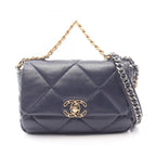 Chanel Shoulder Bag 19 D'isneuf Quilted 2-Way Navy Lambskin 19 Chain