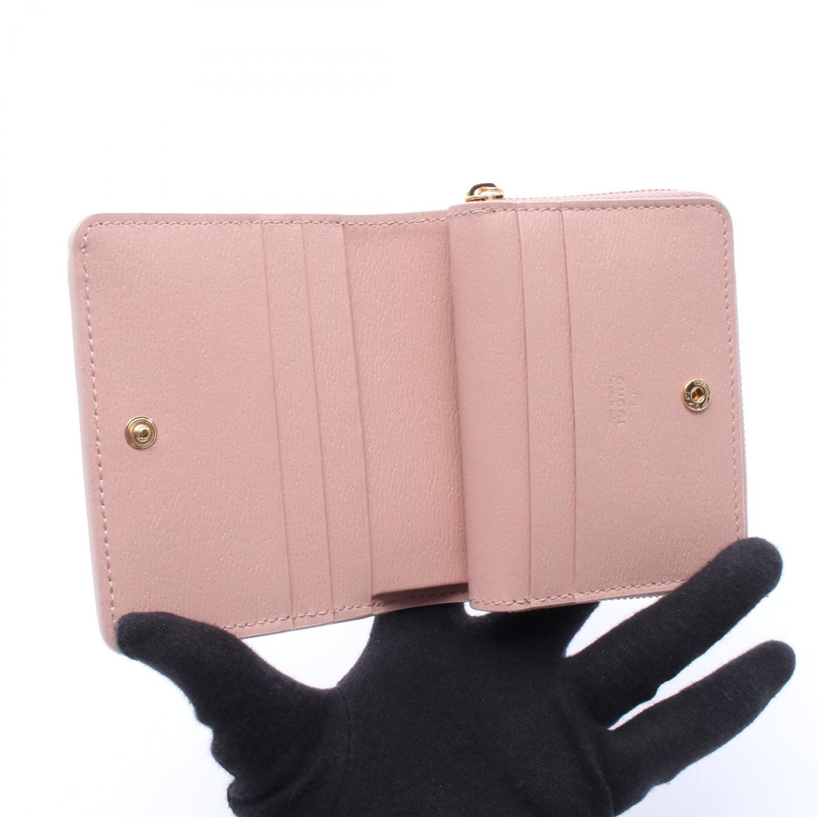 Gucci Bifold Wallet Script Mini Light Pink Leather — view 3