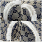 Gucci GG Canvas Sherry Line Navy White 2-Way Shoulder Bag Mini — view 5