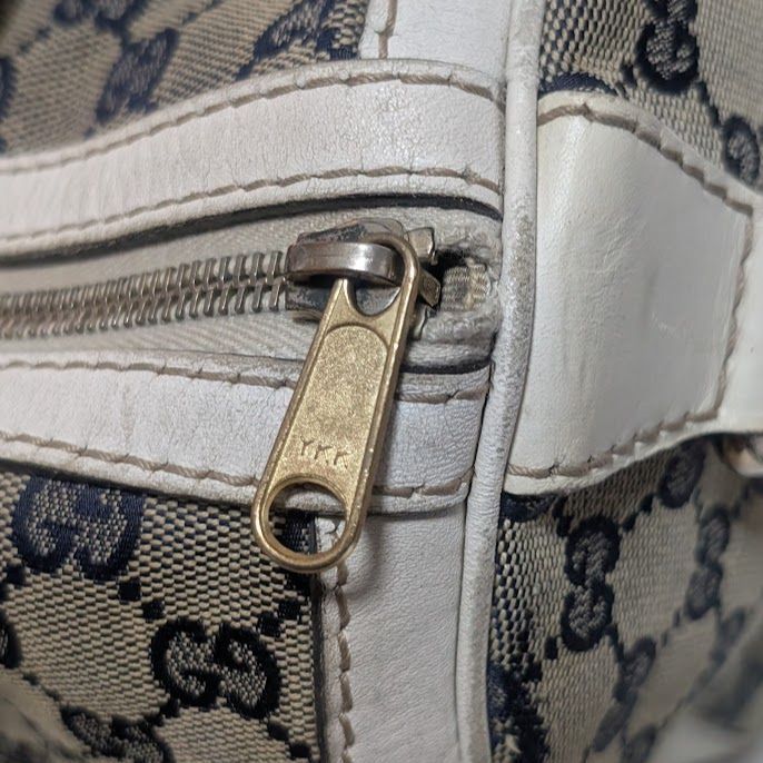 Gucci GG Canvas Sherry Line Navy White 2-Way Shoulder Bag Mini — view 8
