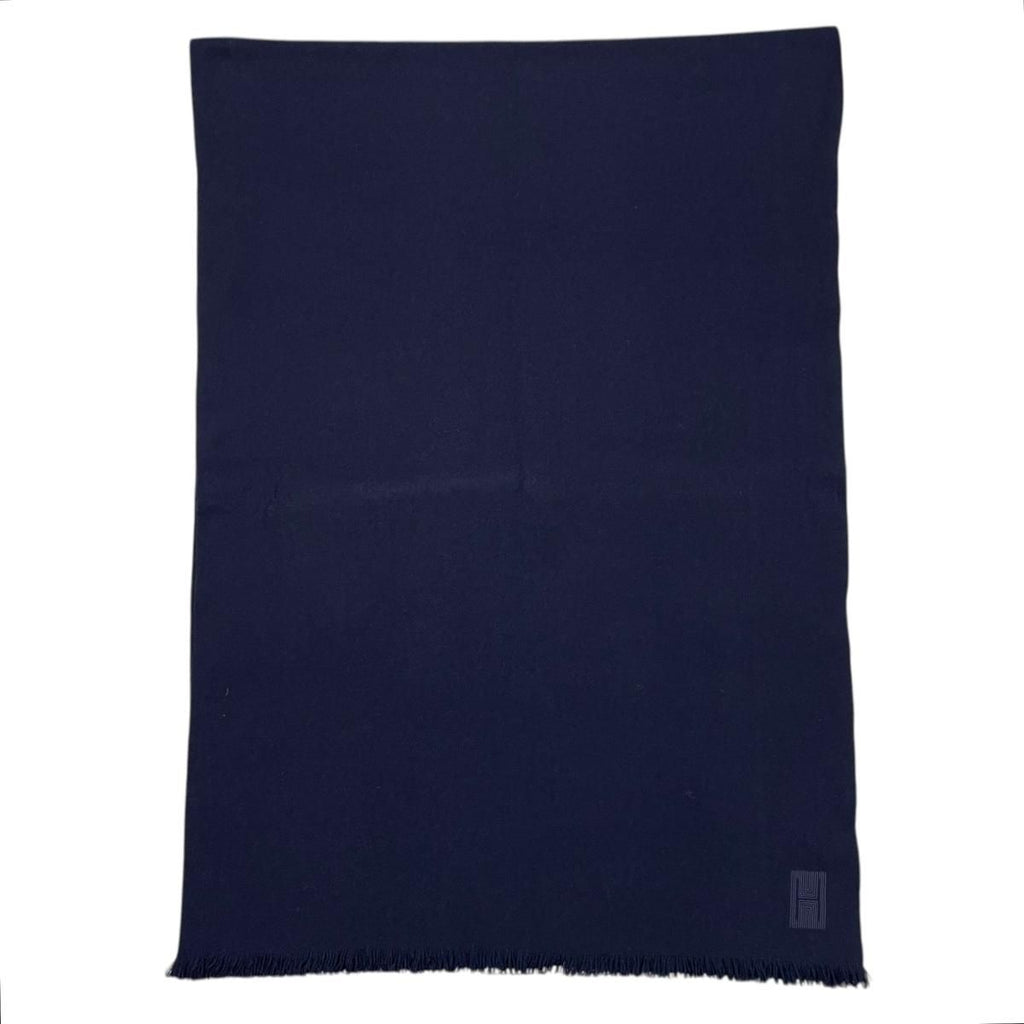 Hermes Shawl Logo Scarf Cashmere Navy — view 3