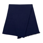 Hermes Shawl Logo Scarf Cashmere Navy — view 2