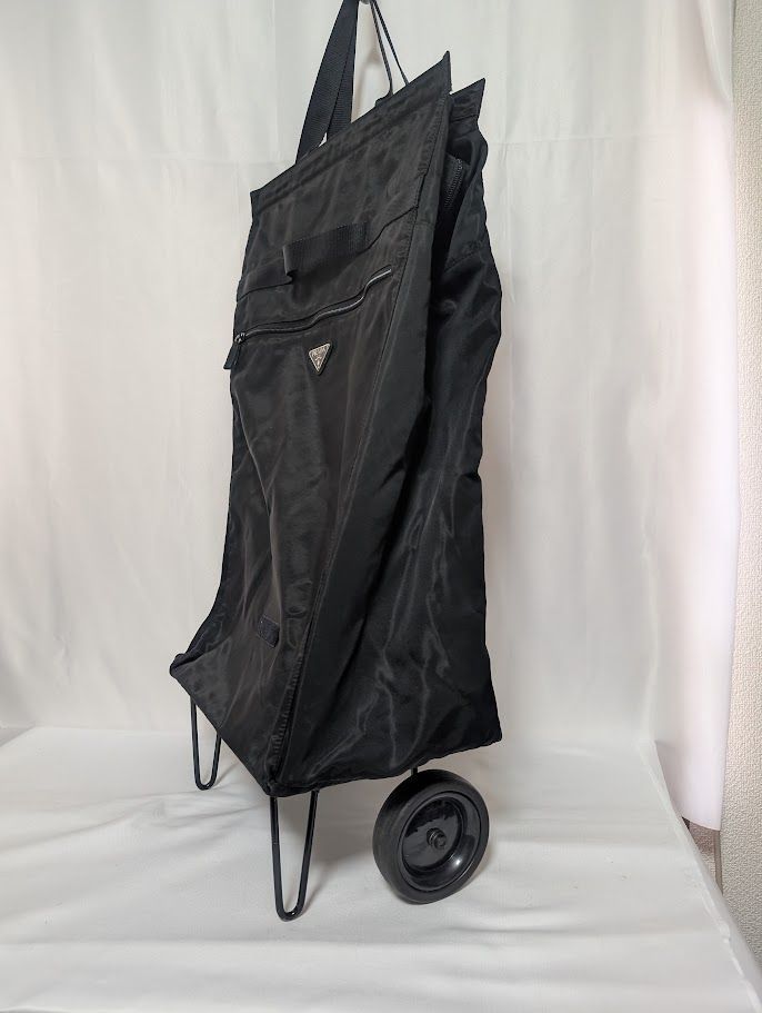 Prada Foldable Travel Bag Suitcase Nylon Tessuto Black 2 Wheels — view 3